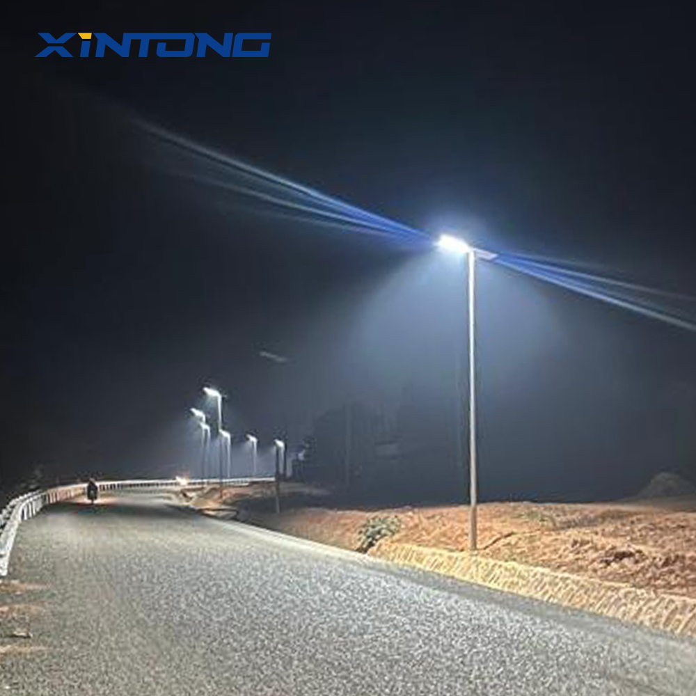 XINTONG 5 Years Warranty Solar Street Lamp All in One Solar LED Street Light with Pole IP67 Integrated All 60w 80w 100w 120w 20w