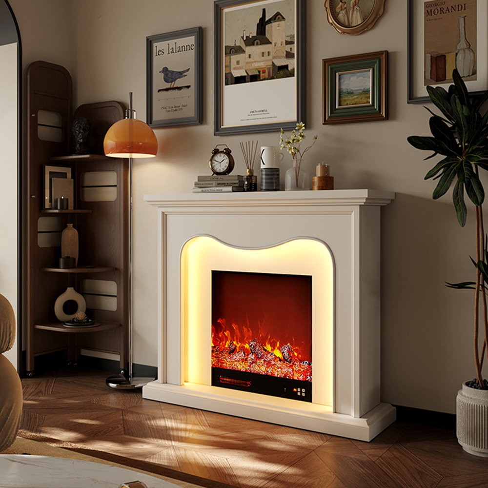 Artificial Fireplace French Decorative Cabinet Living Room Indoor Simulated Fire Heater Electronic Fireplace