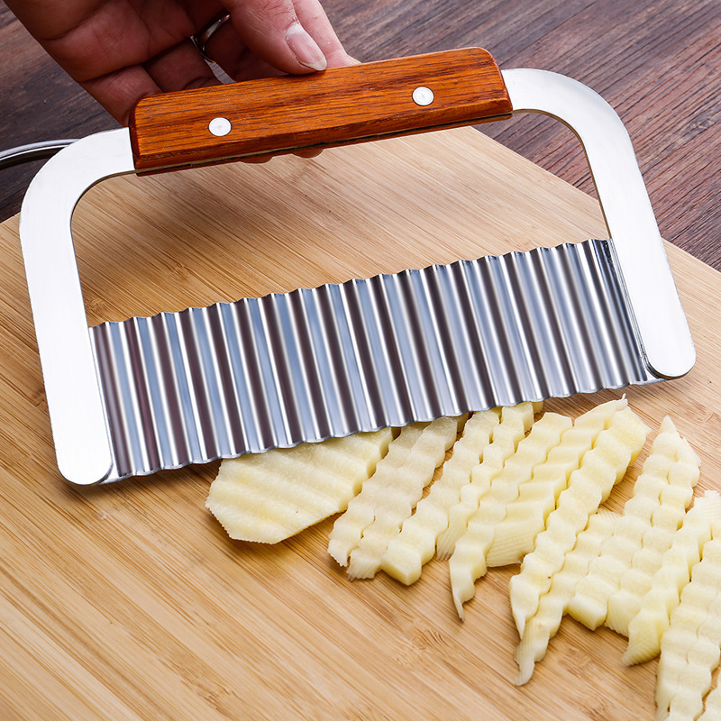 Stainless Steel French Fries Wave Cutter Kitchen Potato Slicer