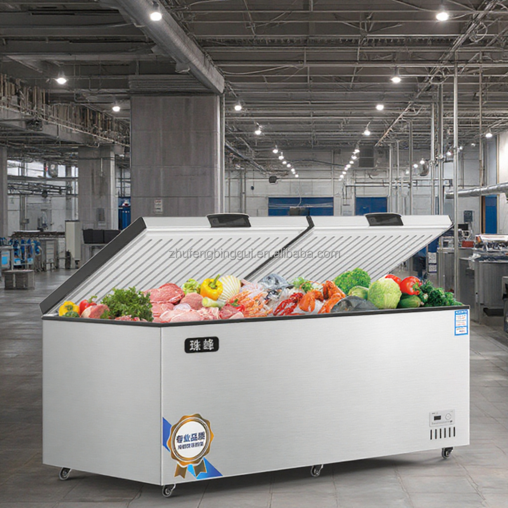 1028 Commercial Display 561 Litre Freezer Industrial Food Freezer Commercial Refrigerator With Tray Foaming Door Chest Freezer