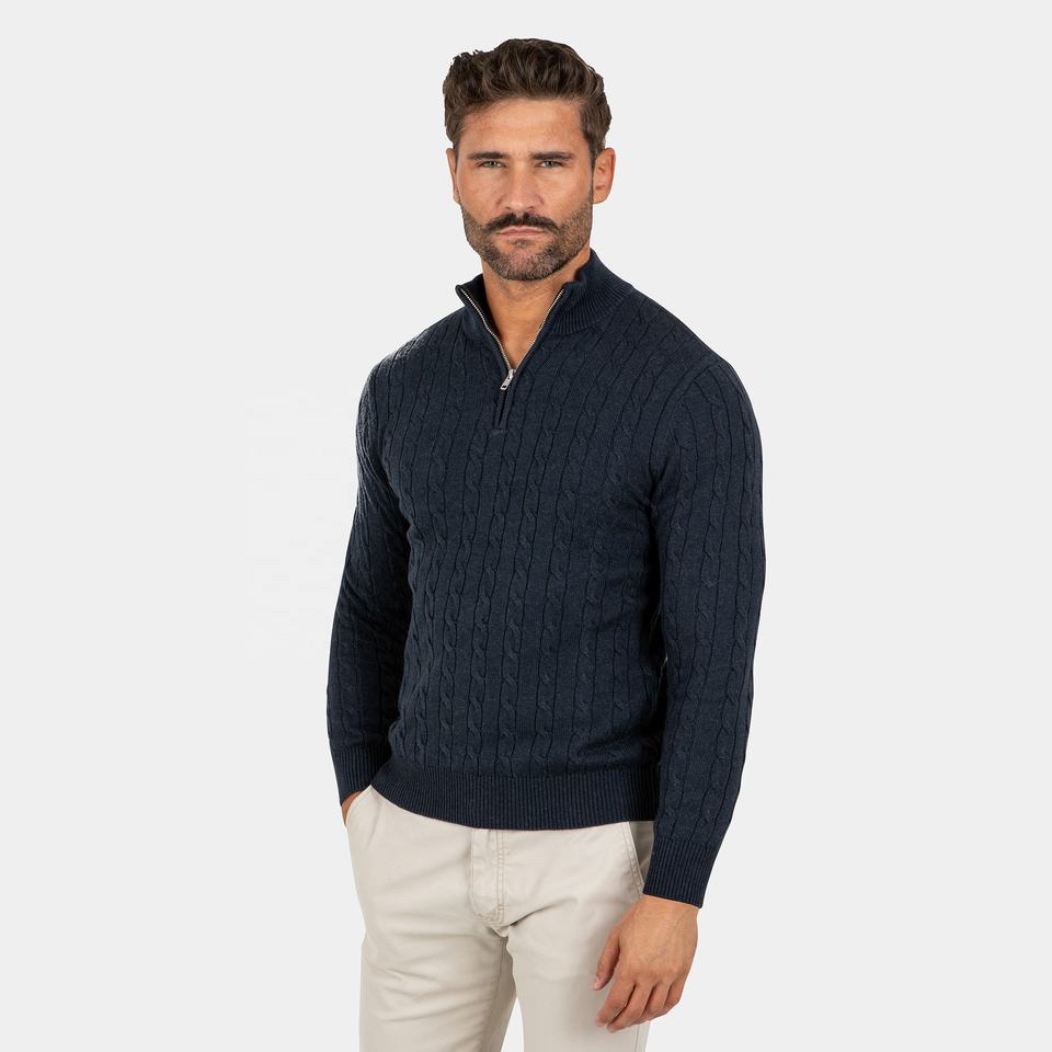 Full Cotton High Neck Half-Zip