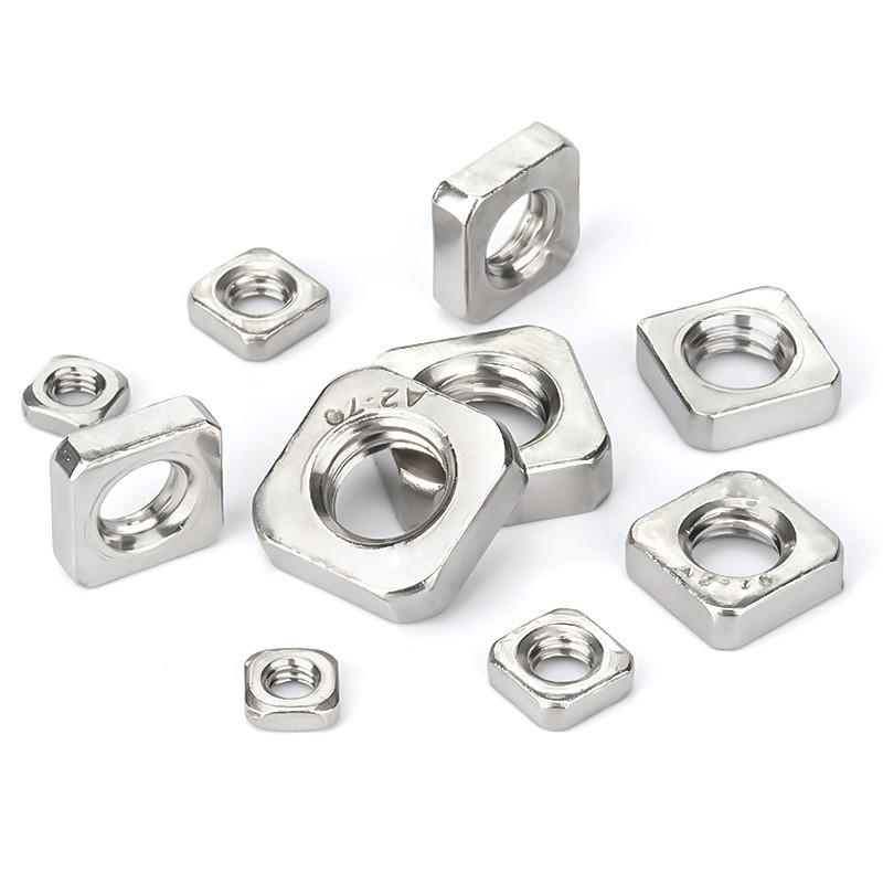 DIN562 M3-M8 Thin Carbon Steel Square Nuts Galvanized & Zinc Plated KNurled Plated Finish for Industrial Use Certified DIN982
