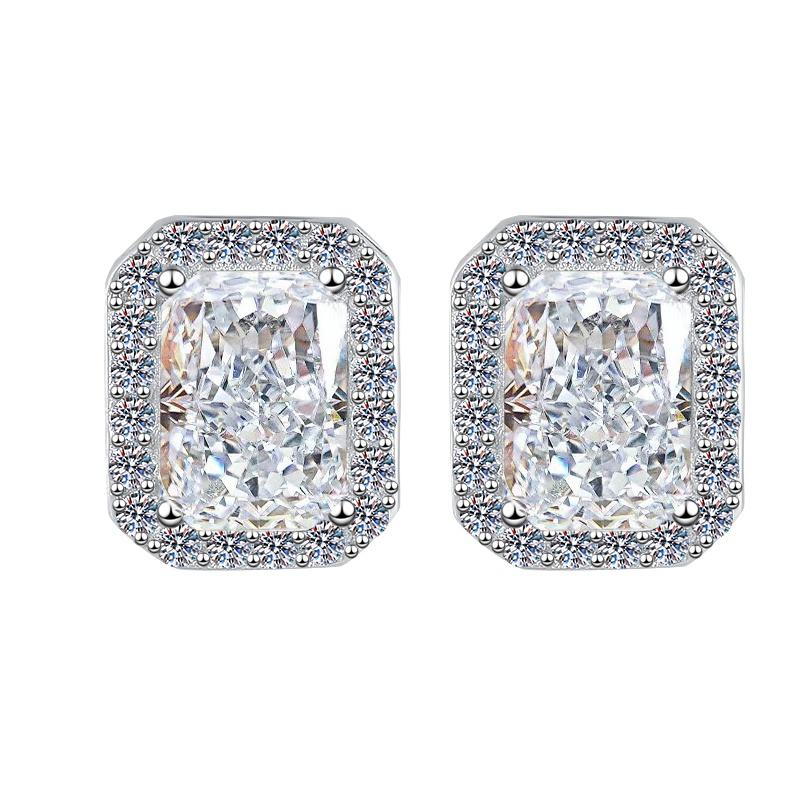Серьги с муассанитом 0.5CT Radiant