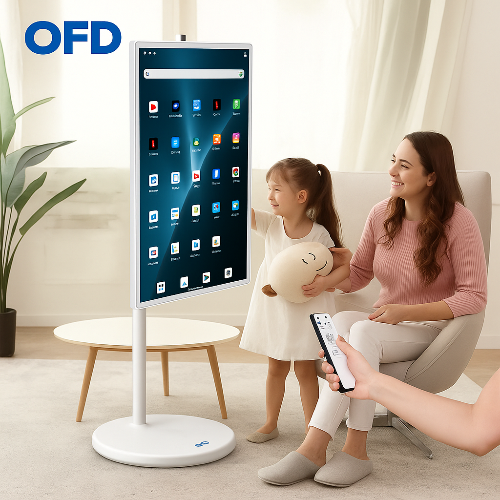 Low Price 32 Inch Portable Smart TV with Stand Android 15 Rotatable LCD Monitor Integrated Tablet PC for Classroom and Office