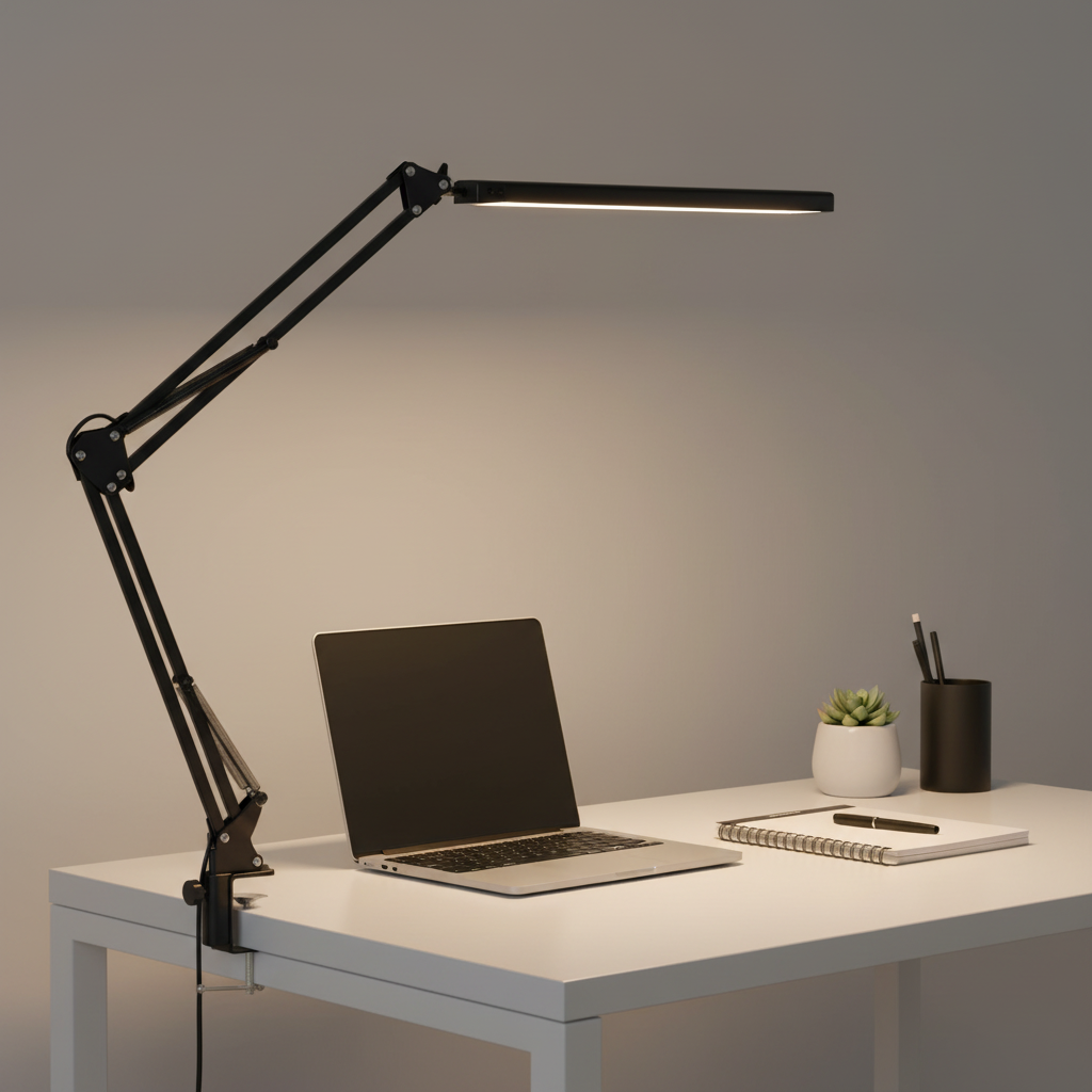 Cozy Simple Modern European LED Electric Desk Lamp with Adjustable Flexible Arm Eye-Caring Table Light for Bedrooms Office Study