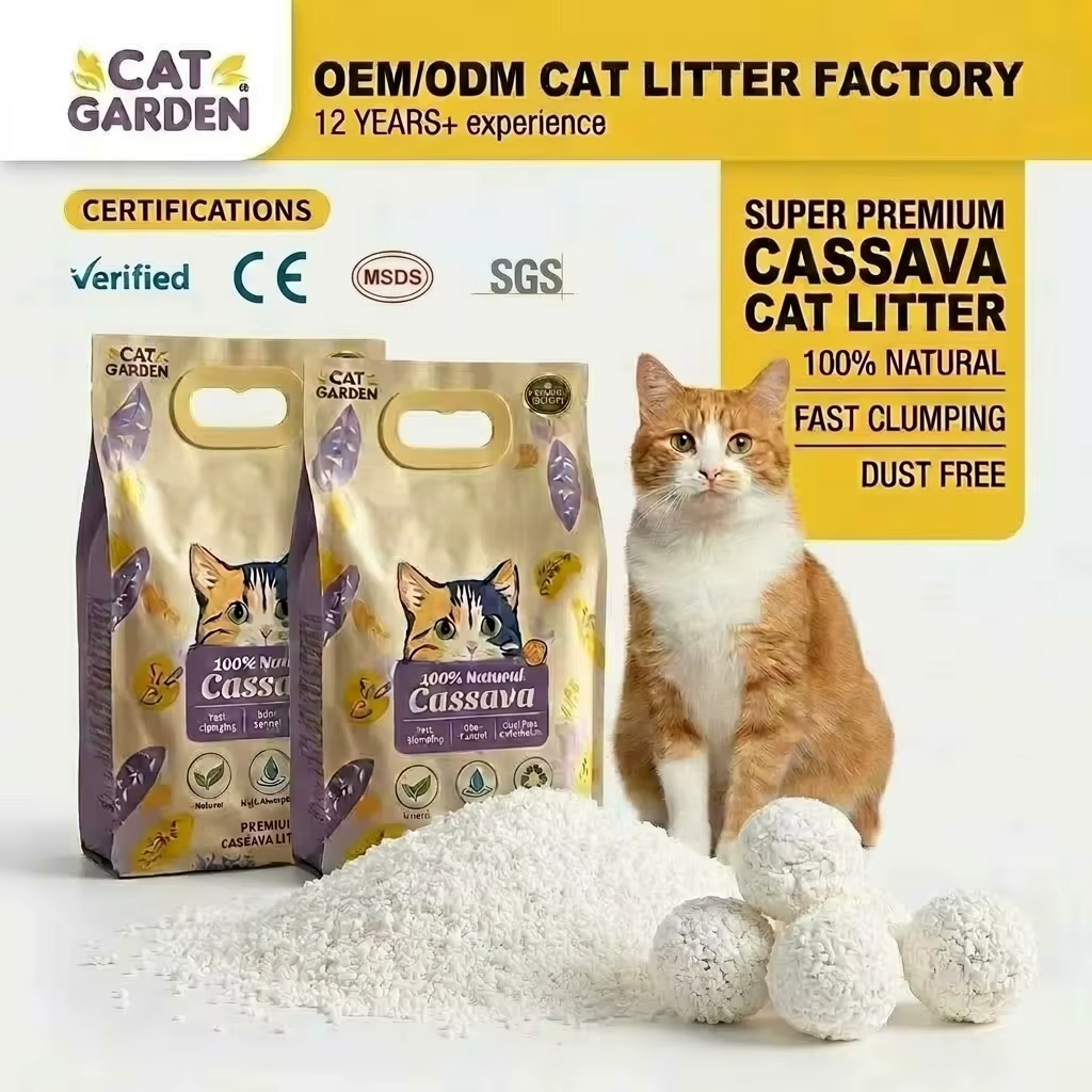 Corn and Cassava Tapioca Vietnam Tofu Cassava Litter Eco-Friendly Wood Pellets As Cat Litter