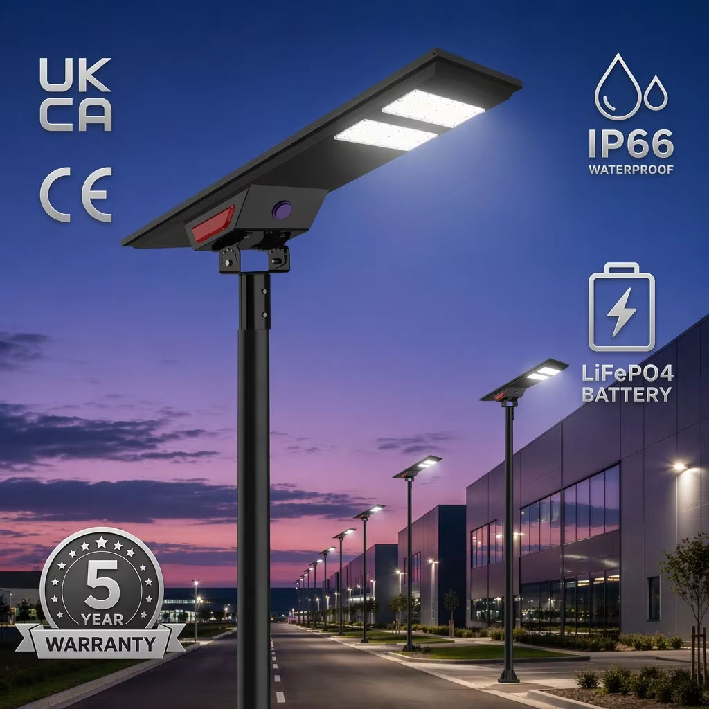 Integrated Solar Street Light All in One IP66 LiFePO4 Battery PIR Motion Sensor Road Lamp Wholesale Supplier
