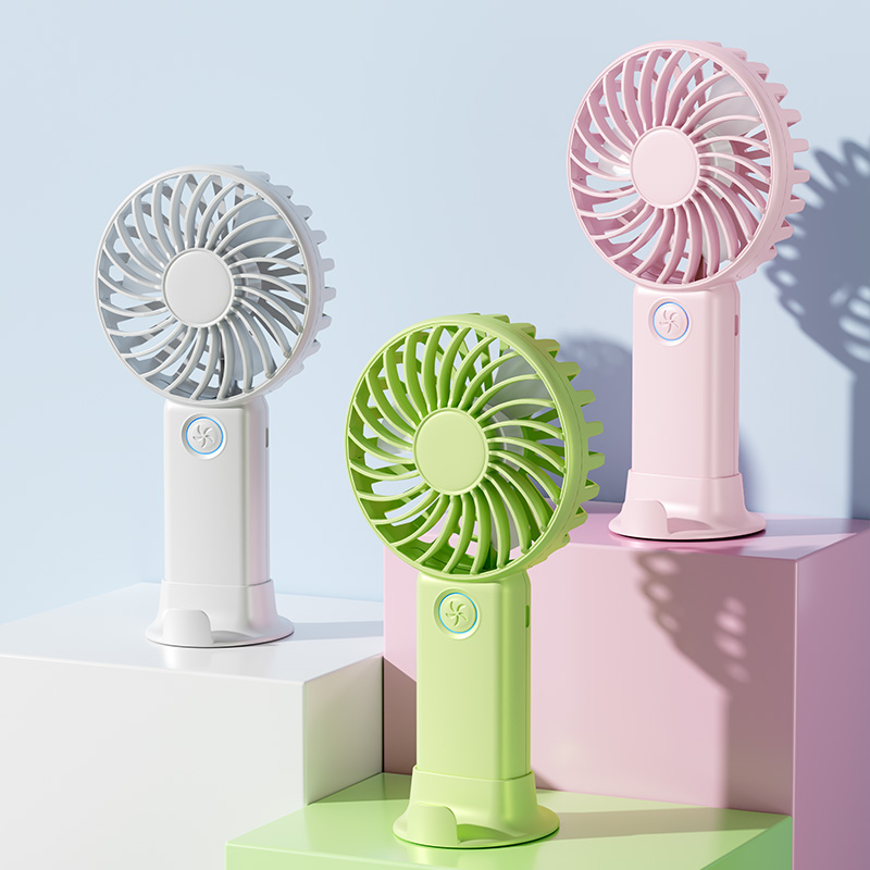 USB Hand Fan Rechargeable Desktop Table  Stand Air Cooling Hand Held Electric Small Portable Fan