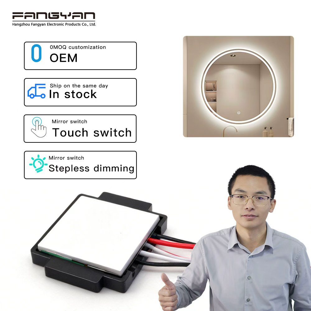 Wholesale 12V36W Three-Color Capacitive Smart Dimmer Touch Sensor Switch Inductive Switches for Cosmetic Mirror