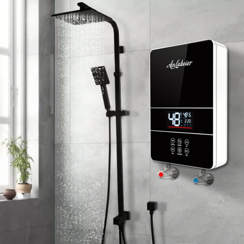 High Quality Smart Tankless Electric Geyser Instant Water Heater LED Temperature Display Plastic Housing English Hotel