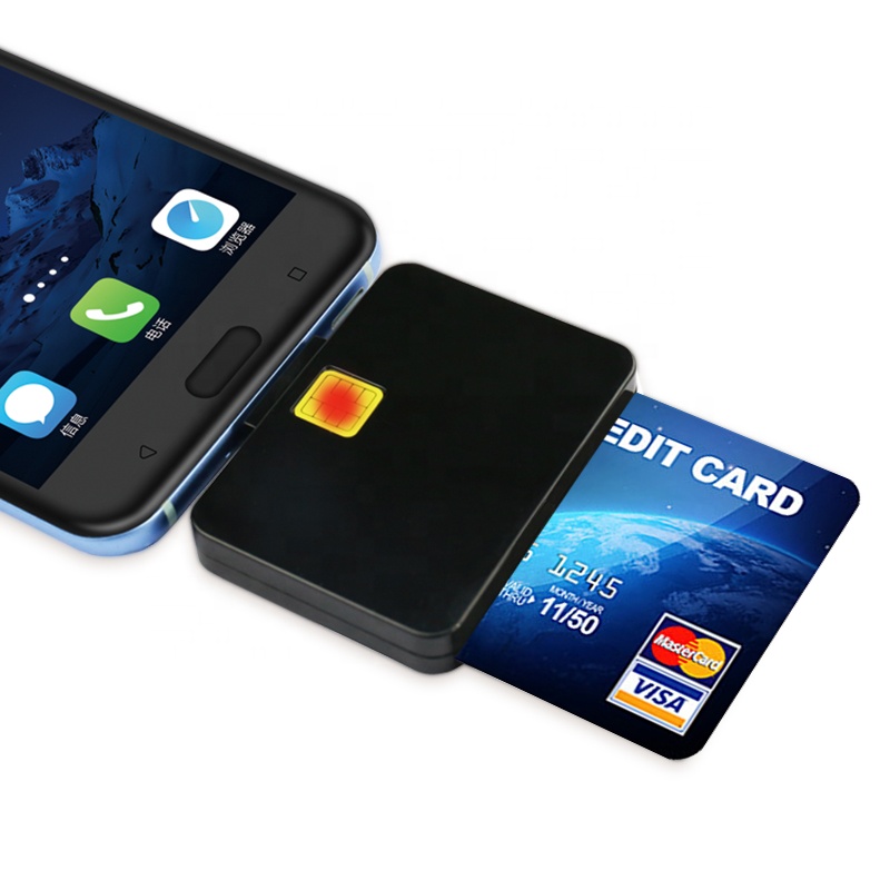 ZOWEETEK OTG Mobile Credit Card Reader Payment Type C Smart Card Reader ISO 7816 Reader Writer Chip Card for Phone Tablets