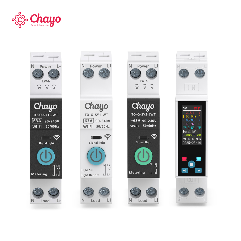DIN Rail Tuya WiFi Smart Meter MCB Circuit Breaker CB/CE 63A Remote Control Metering 1P+N 90-240V Smart Switch API OEM/ODM Chayo