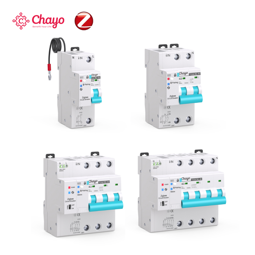 API 10KA Zigbee Smart MCB Tuya Mini Circuit Breaker 145-415V 63A Remote Control with Metering for Commercial Buildings Chayo