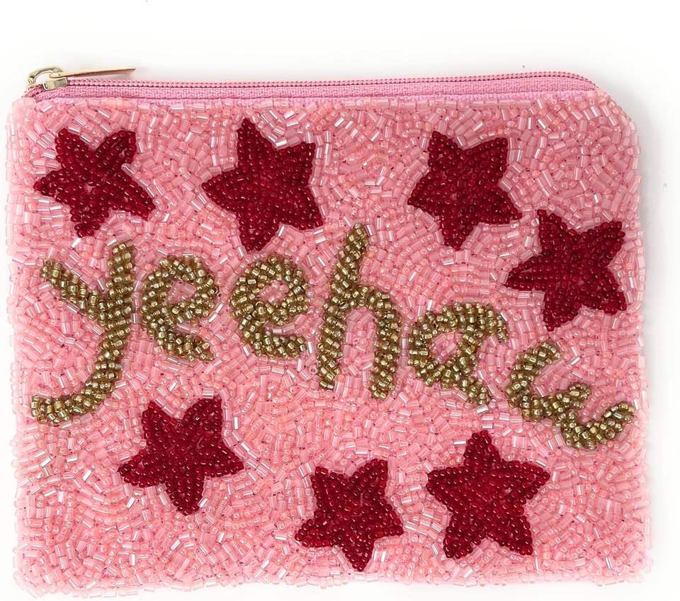 Розовый кошелек-клатч с бисером (Beaded Pink)