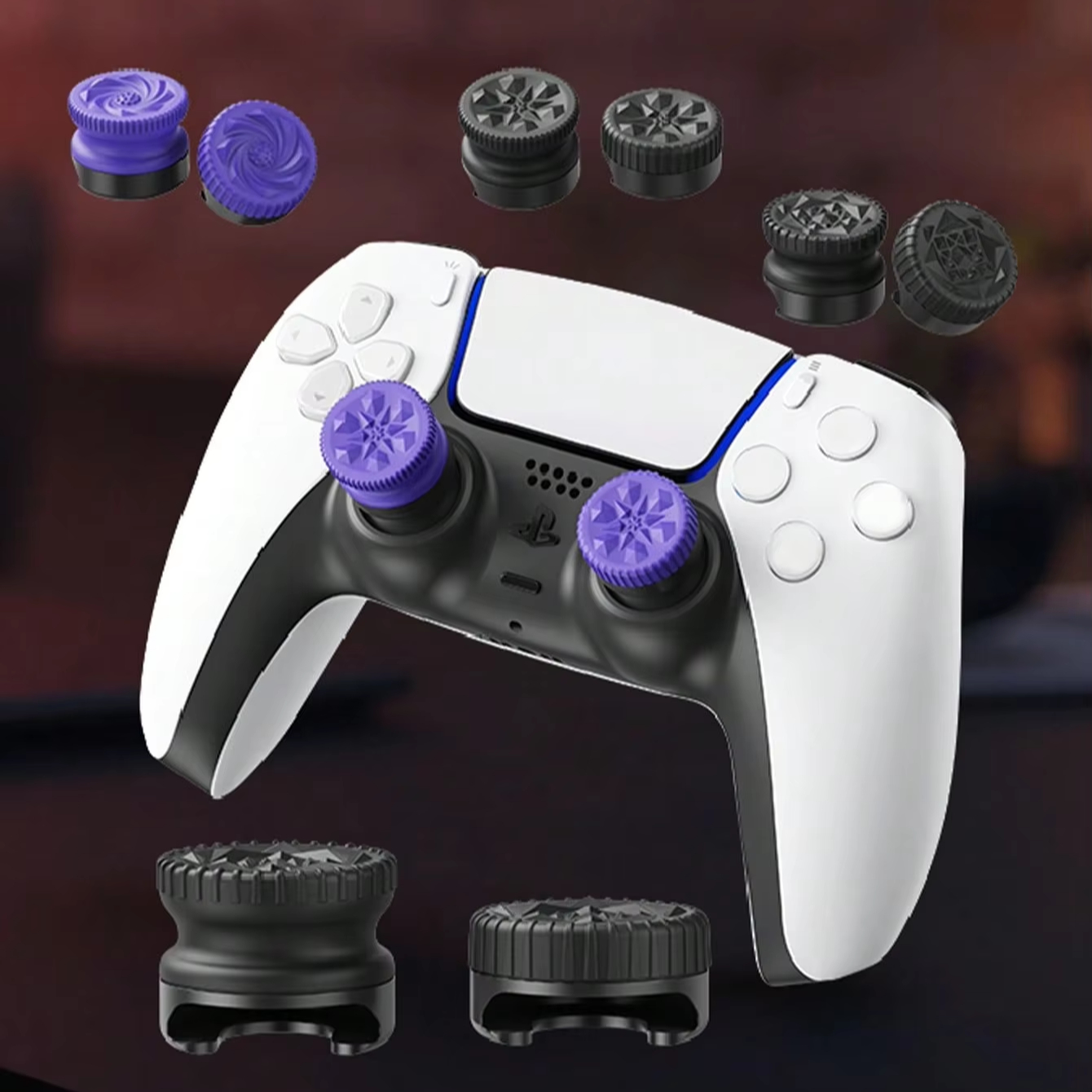 Jemdo 2pcs Silicone Thumb Grip Joystick Cover for Ps4/controller Sticker, Compatible with PS4/gamepad, FPS Game Button Cover