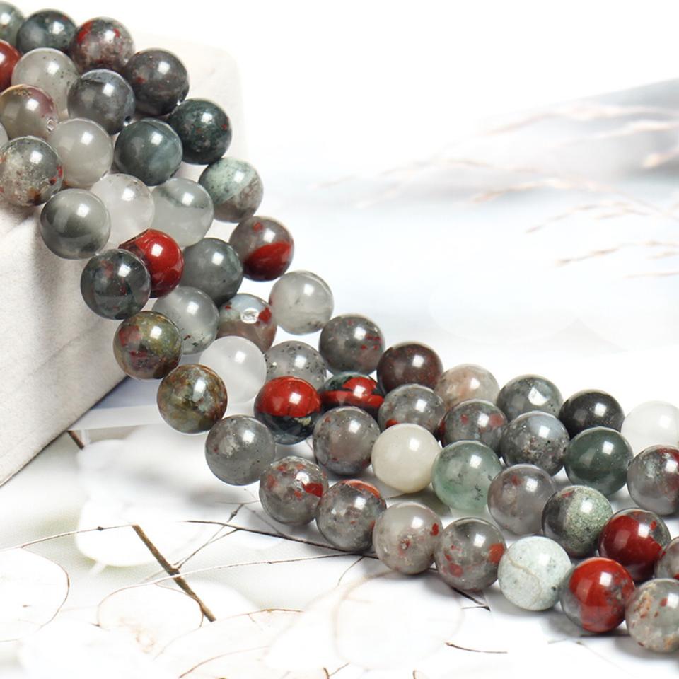 Гладкие круглые бусины из натурального камня (Semi-Precious)