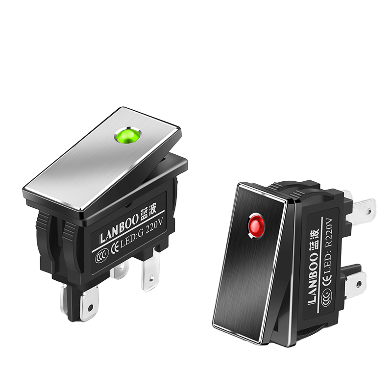 CX2810.5 Series Boat Type Rocker Switch Power Switch Car Four Feet Two Gear Three Gear Luminous PA66 220V 16A