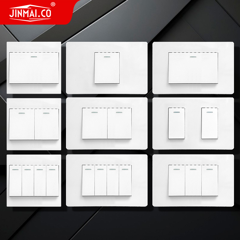 Switch Factory 86/118 Type Light Universal Standard PC Free Combination 1/2/3/4 Gang Wall Power Outlet Electric Plug Wall Socket
