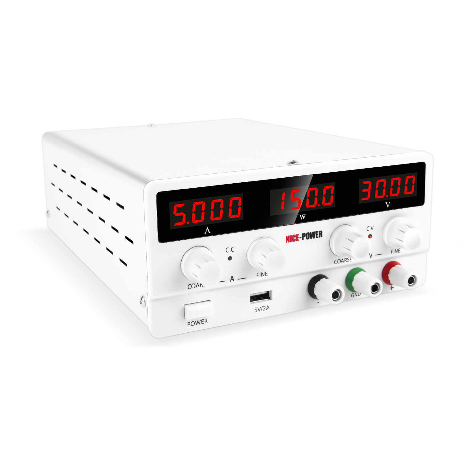 NICE-POWER SPS-H305 White 30V 5A USB Adjustable Switching Regulated Multifunctional Repairing Short Killer Dc Power Supply