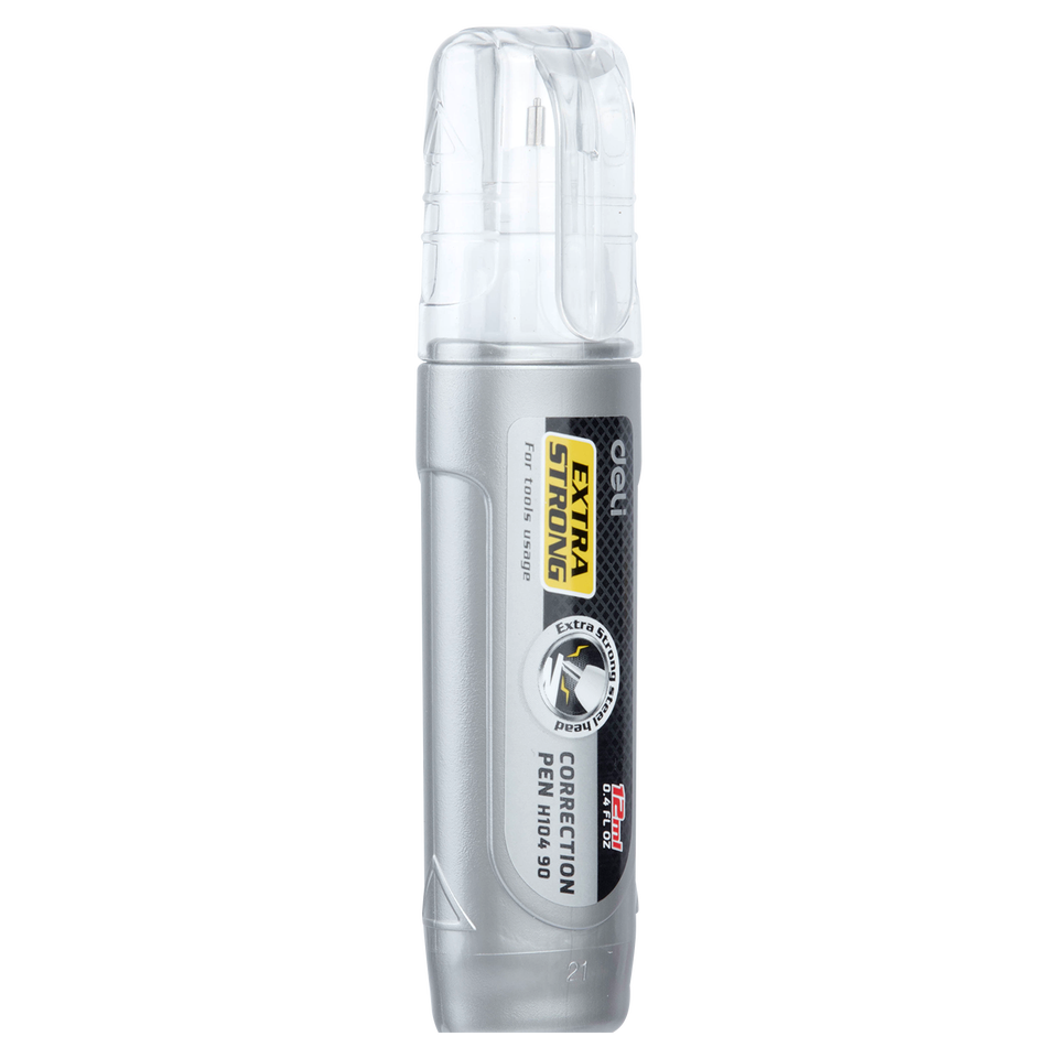 Deli EH10490 # школьная корректирующая жидкость #12 мл # серебряный очень сильный зажим для ручки дизайн аппликатор из нержавеющей стали отличное покрытие