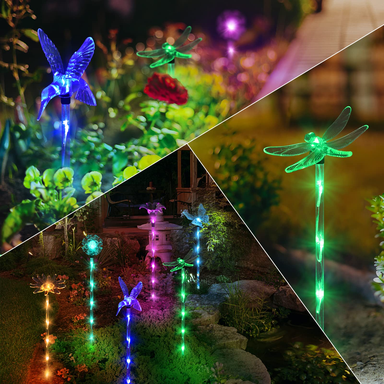 Outdoor Solar LED Warm White Wall Lights Solar Panel Powered Garden Pathway Decorations for Patio Landscape Ornaments