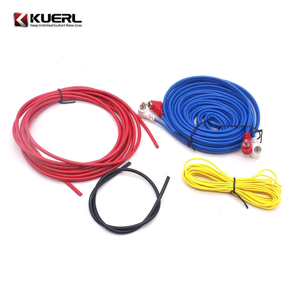 Guangzhou Factory Kuer Wholesale 16GA Cable Kit Professional High Quality Car Amplifier Wiring Kit