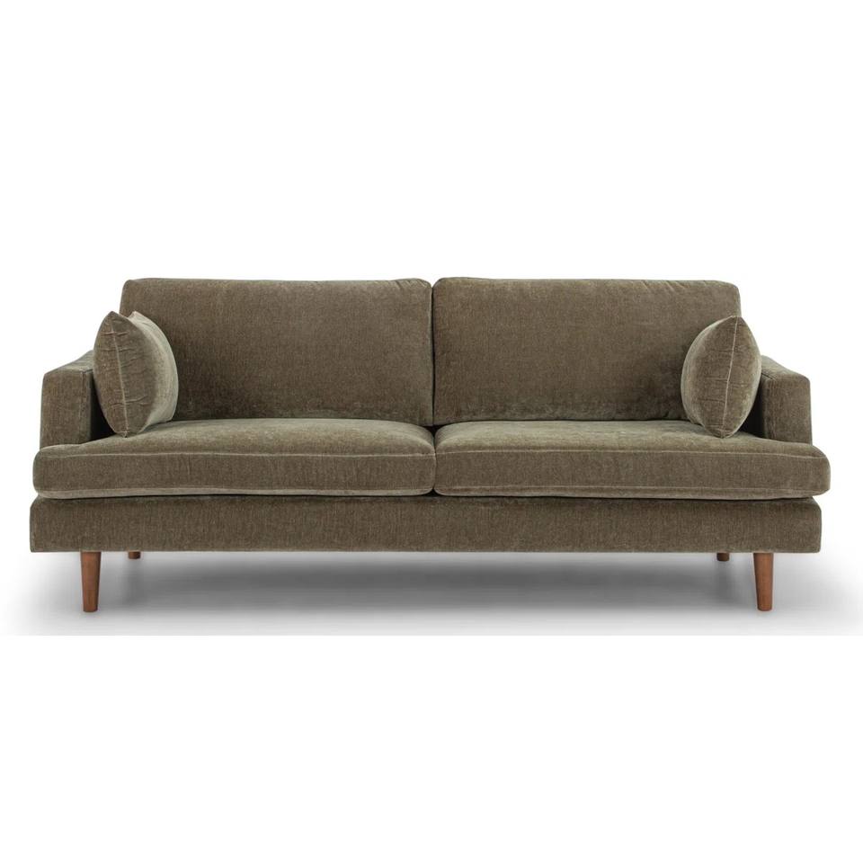 Бархатный диван Mid Century Modern оливковый