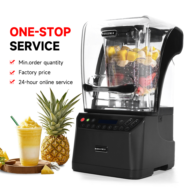 Moseener Commercial Heavy Duty Industrial Blender 2200W Push Button Control Stainless Steel 5 Speeds Professional Food Processor