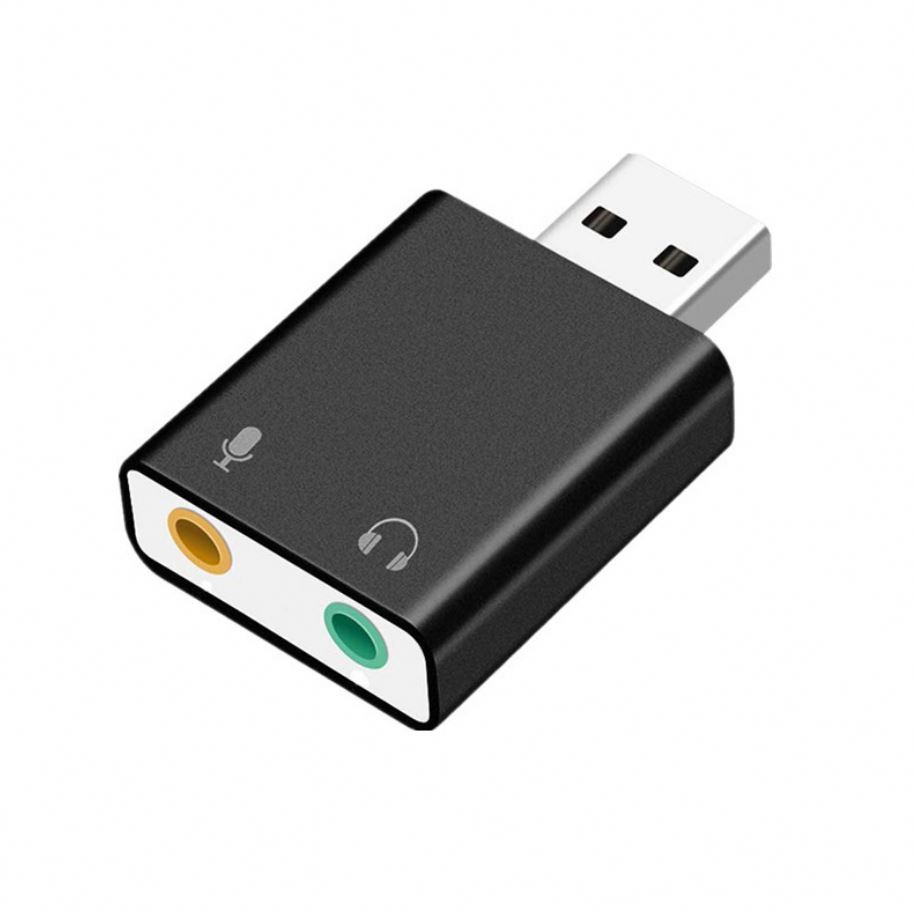 USB 7.1 Wireless Sound Card Live Video Recording Computer External Drive Free Stereo Audio Adapter for Laptop Microphone