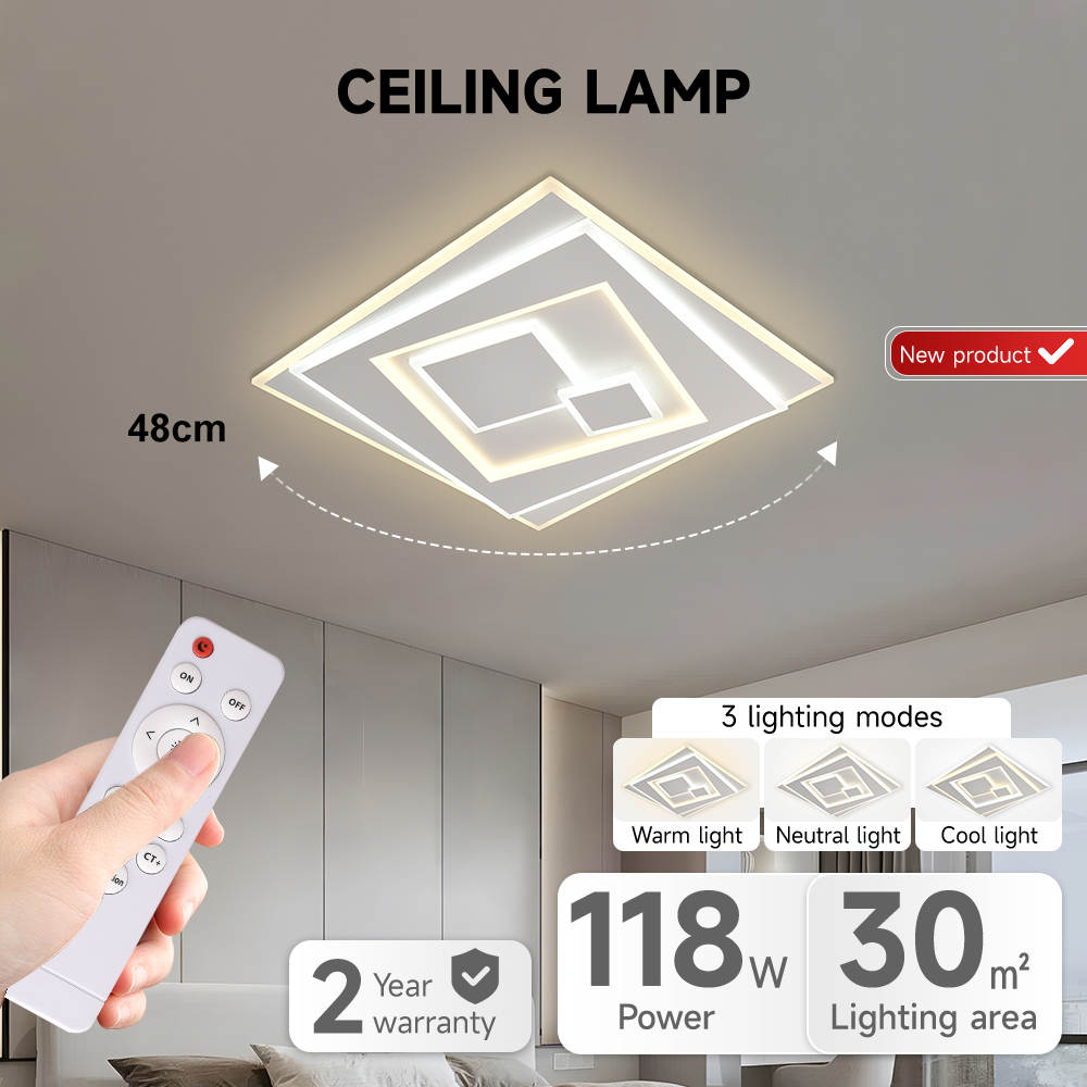Indoor Home Ceiling Lamp Bedroom Living Room Decoration Round Creative Design Simple White Smart Led Ceiling Lighting