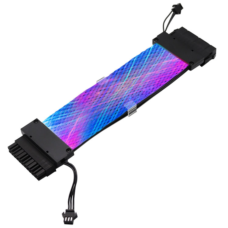 24Pin RGB Desktop Extension Cable for Computer PSU & Motherboard Plastic Desktop Power Cable with 24Pin RGB Connector in Stock