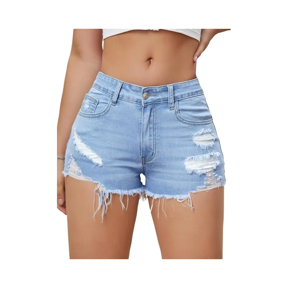 Stylish Women's Denim Shorts 100%