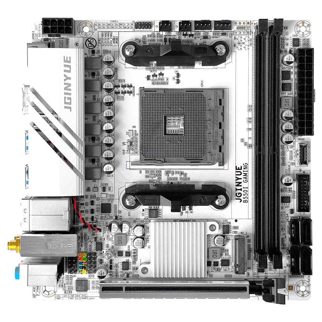 JGINYUE B550 AM4 Mini ITX Motherboard Supports Ryzen R5 4000/5000 Series Processors DDR4 RAM PCI-E 4.0 B550i GAMING