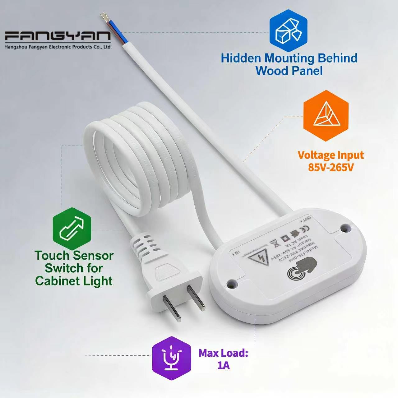 Cabinet Light Touch Wardrobe Sensor 110v 220v Hidden Touch Dimmer Switch for 25mm Under Wood Led Furniture Light