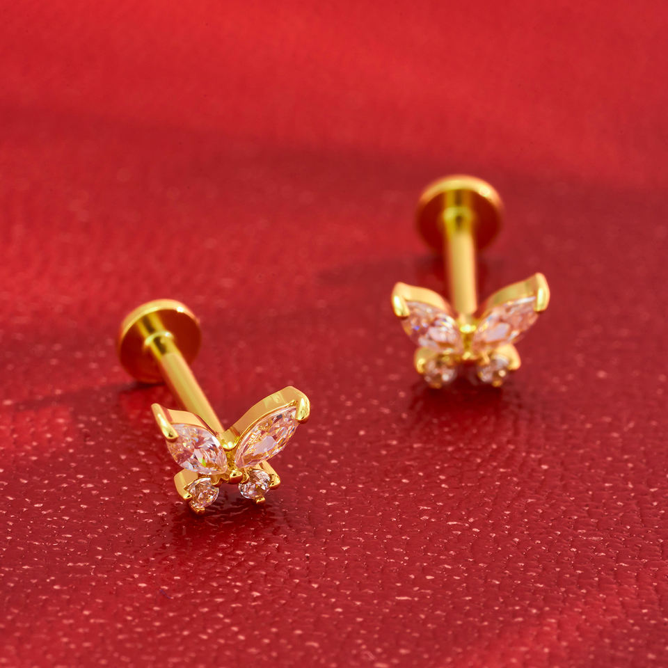 Золотой лабрет Manwei (14K Solid Gold)