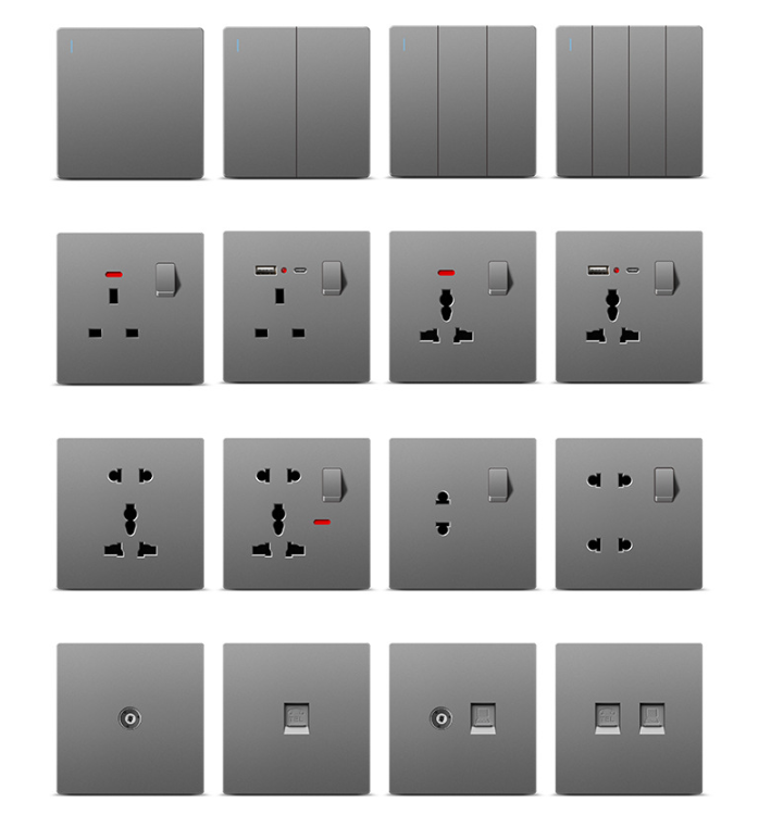 Socket Factory Universal Standard IP66 Type-C Wall Quick Charge USB Interface Socket Electric Multifunction Switches and Sockets