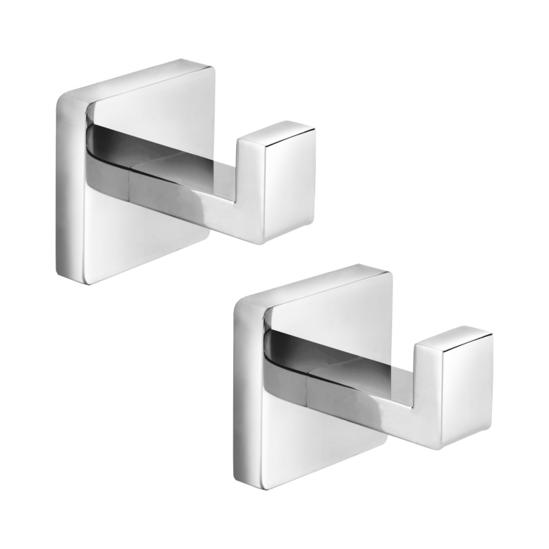 Wholesale China Factory Polished Chrome Square Hook Wall Mounted Stainless Steel 304 Robe Towel Hook for Home Bathroom