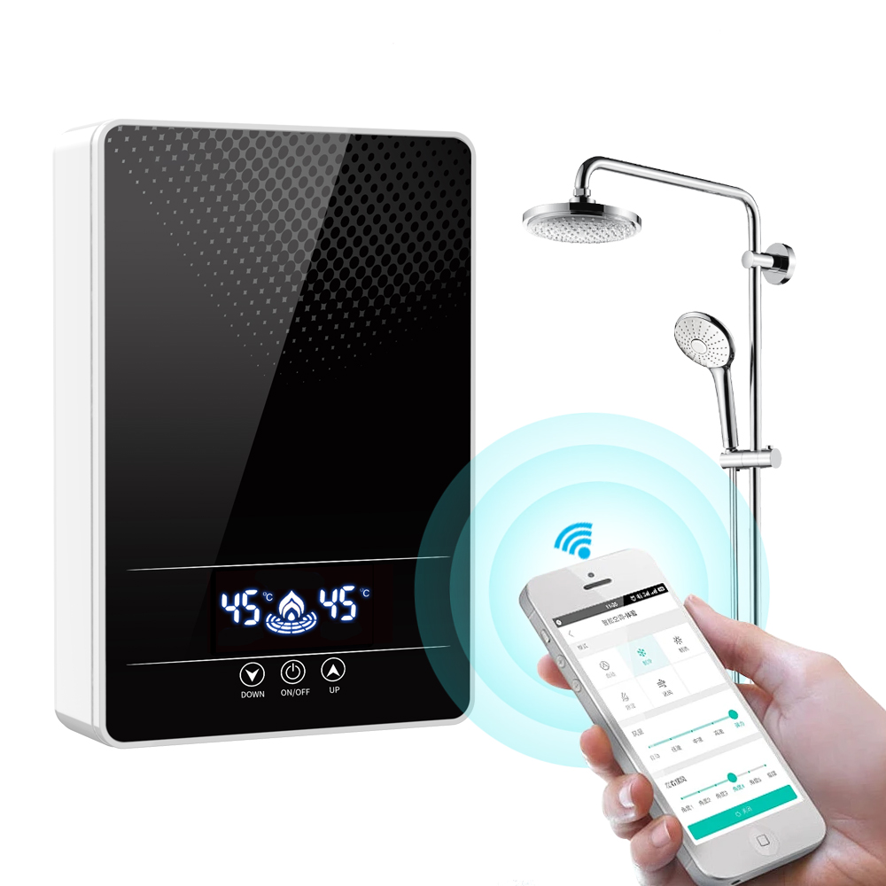 7KW Domestic Wifi Smart App Control Bathroom Bidet Instantaneous Tankless Instant Electric Shower Hot Water Heaters for Shower