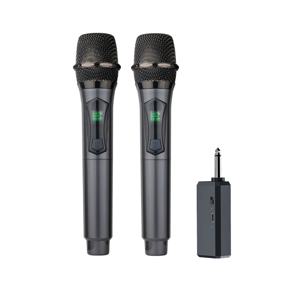 U8 Wireless Dynamic Microphone System with Rechargeable Battery, 50Hz-18kHz Frequency Response for Karaoke Live Streaming