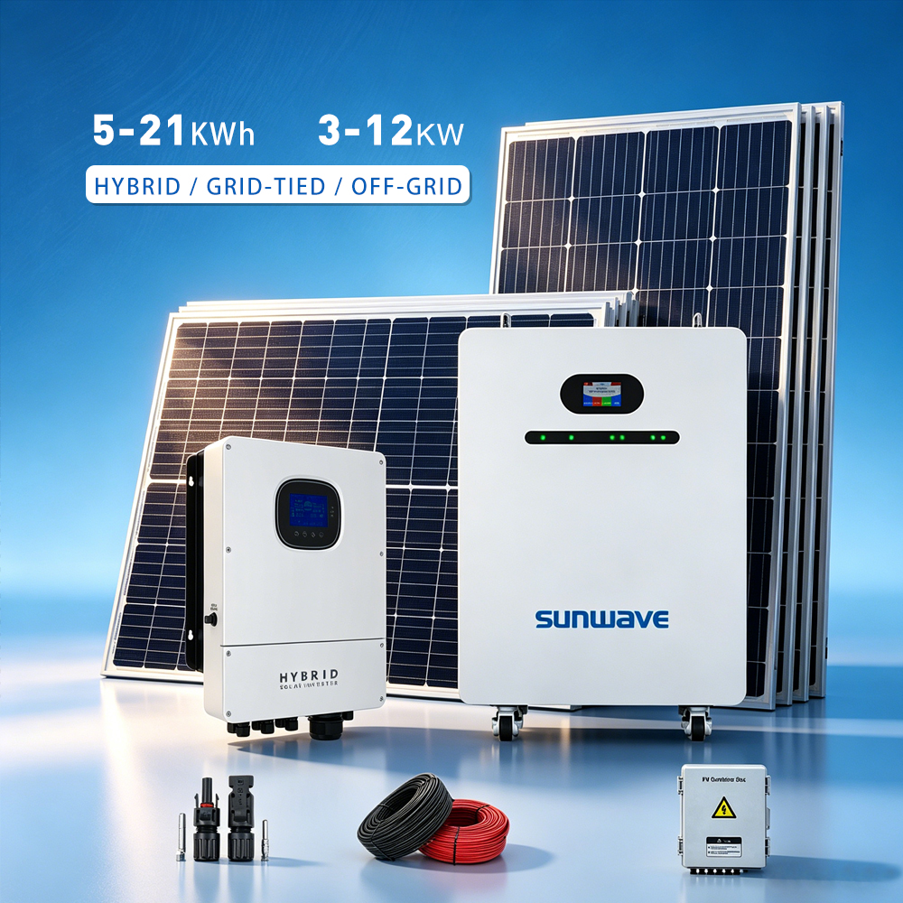 Sunwave 3KW 5KW 8KW 10KW 20KW 30KW 50KW Solar Power System Monocrystalline Bifacial Solar Panels for Commercial Business