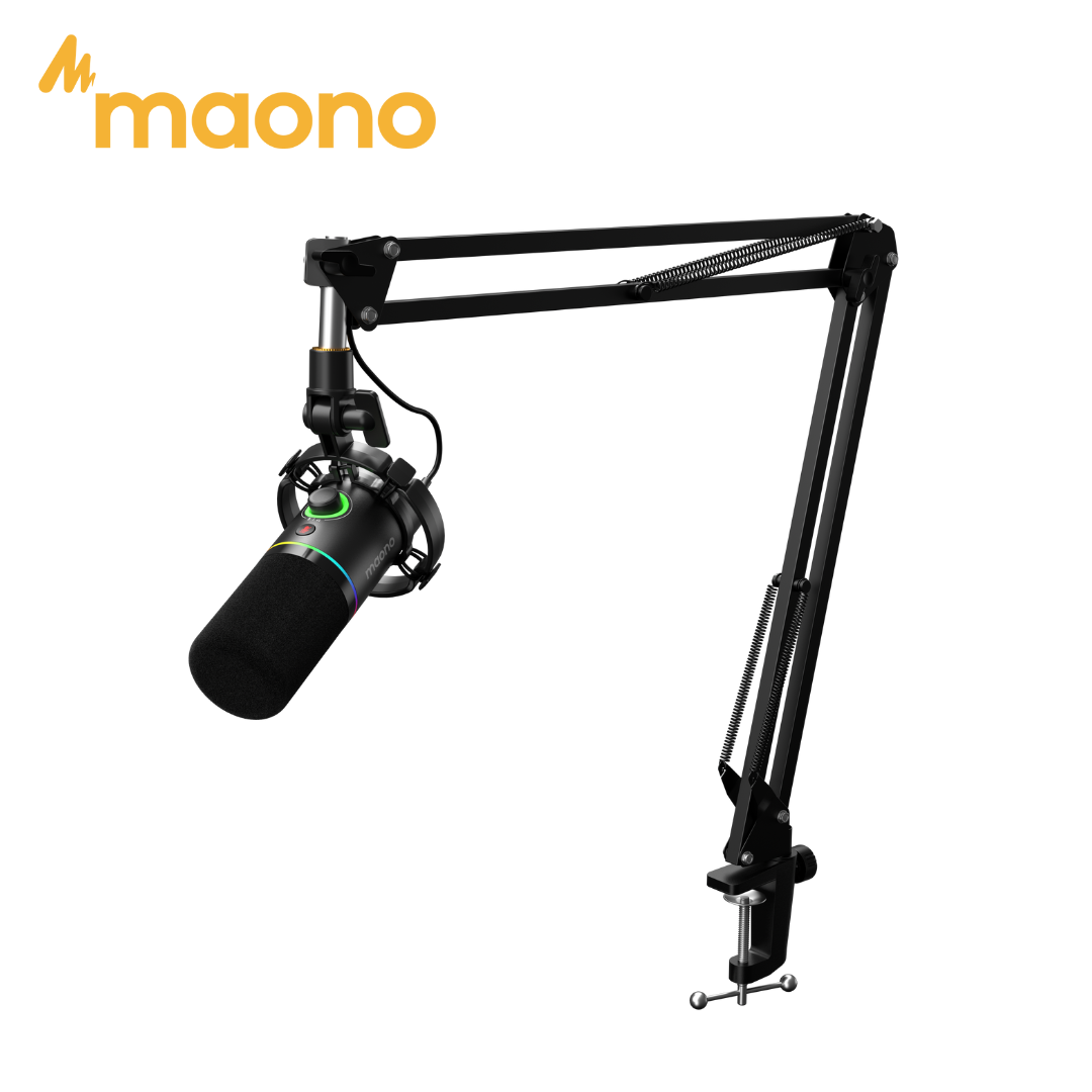 Maono PD200XS Microphone USB/XLR RGB Light Gaming Live Streaming Podcasting Video Recording Arm Stand