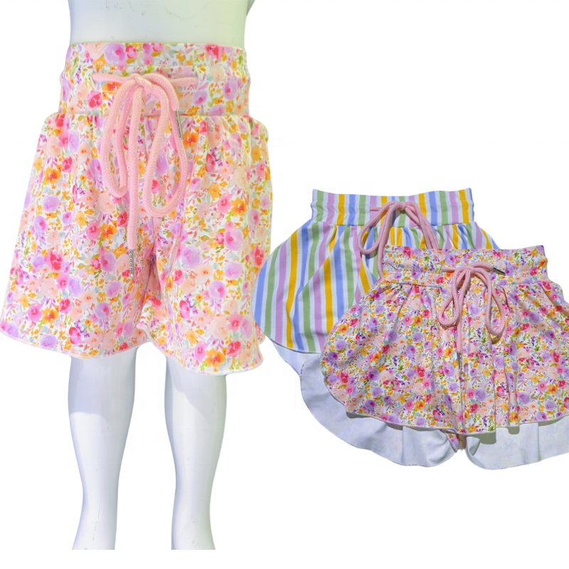 Floral Flowers Kids Shorts for Girls