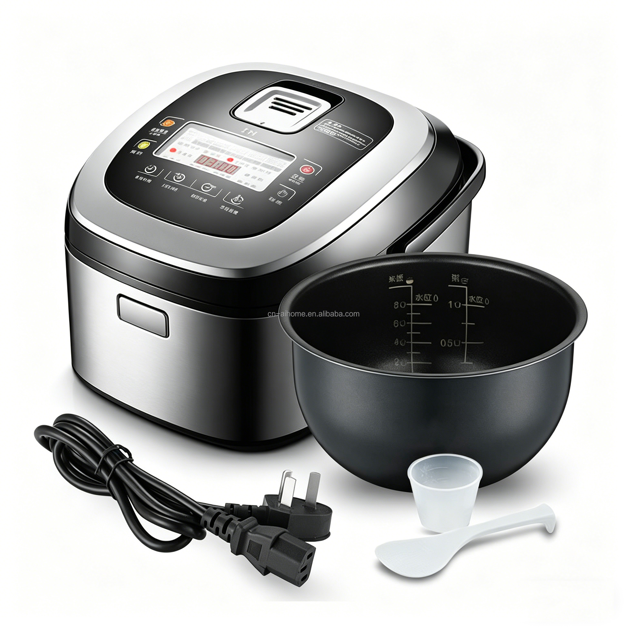 Digital 5L IH Rice Cooker 1250W 24h Delay Timer Low Sugar Smart Rice Cookers Electric With LCD Display & Fuzzy Logic Technology