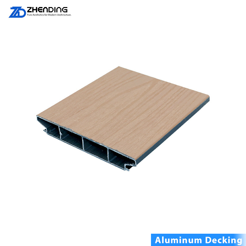 Anti-Slip Aluminum Alloy Decking Modern Water Resistant Eco-Friendly Fireproof Anti-Cracking Heat Dissipation 3D Wood Grain