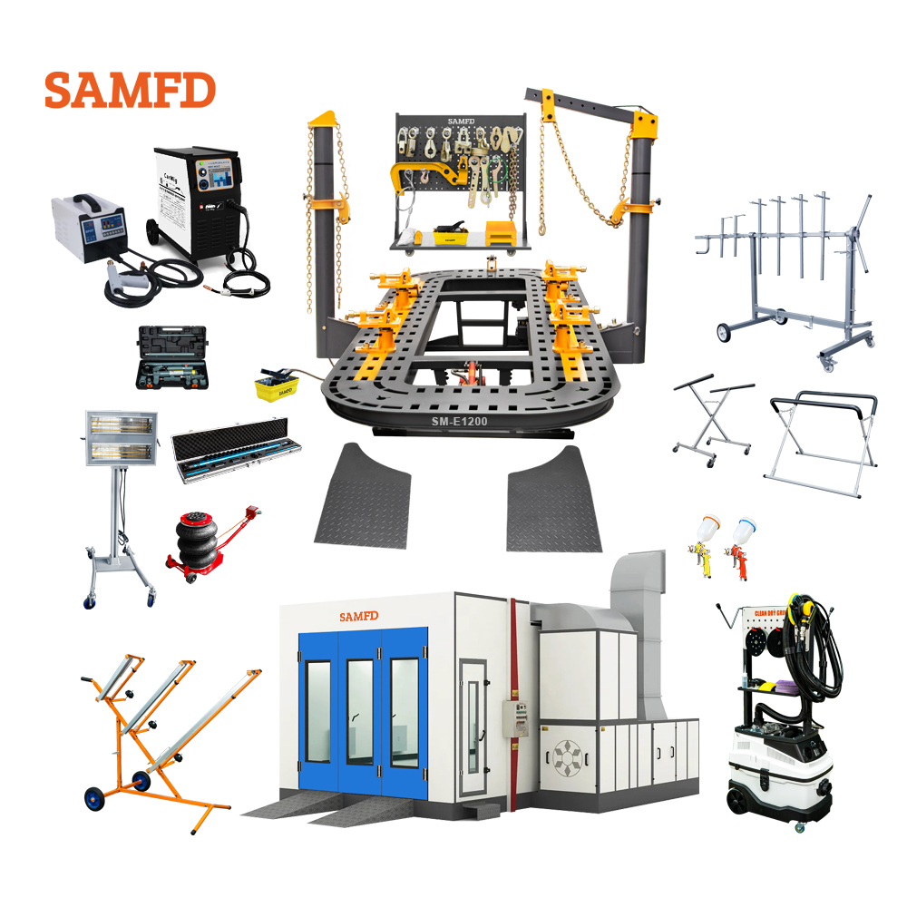 SAMFD Factory Direct Work Shop Equipment Car Rotisserie Car Straightening Frame Machine for Sale Repair Bench for Auto Body