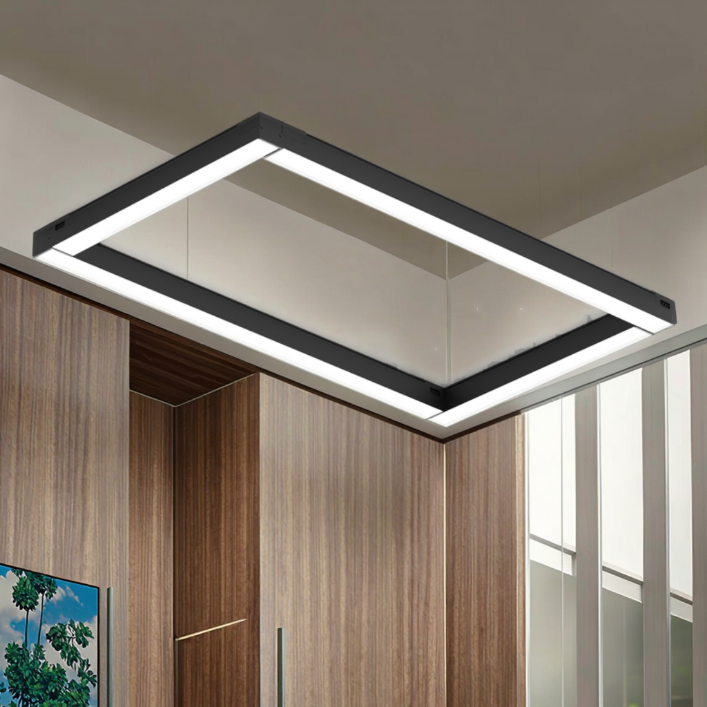 Office Meeting Room Interior Ceiling Lighting Chandeliers LED Lighting Black 3-Year Warranty Easy Installation