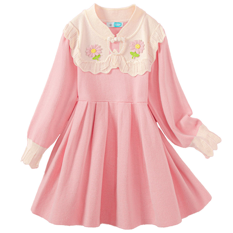 Платье Pink Knit (Floral Embroidery)