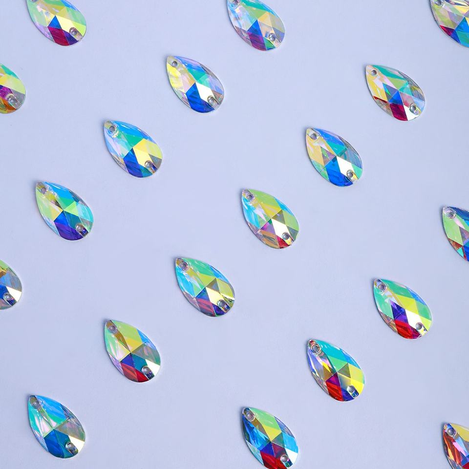 Water Drop Hand-sewn Rhinestones