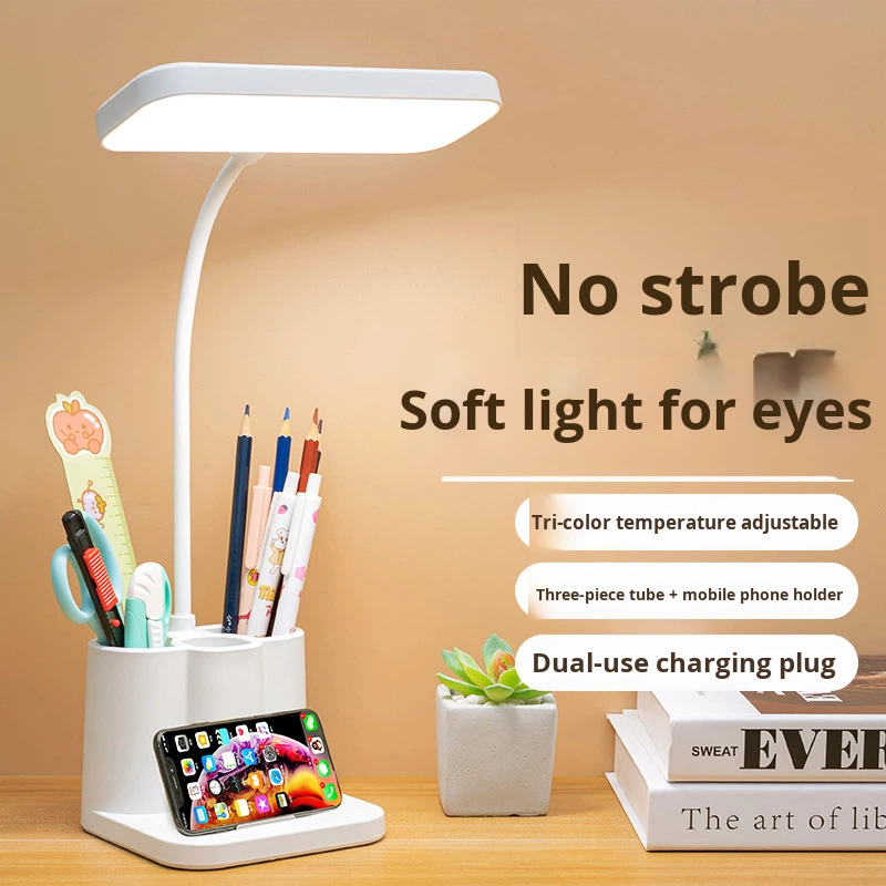 Portable Rechargeable Study Table Lamp for Students Desk LED Reading Table Lamp with USB Charging