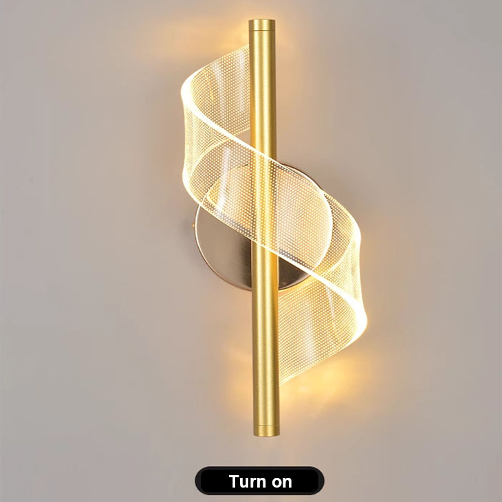 Nordic Design 5W Led Changeable Color Black Golden Acrylic Wall Lamp for Corridor Aisle